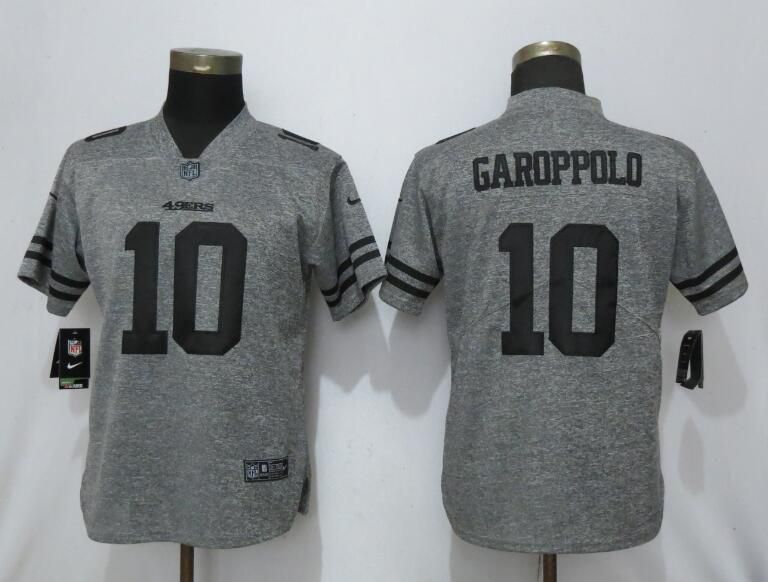 Women San Francisco 49ers #10 Garoppolo Gray Nike Vapor Untouchable Stitched Gridiron Gray Limited NFL Jerseys